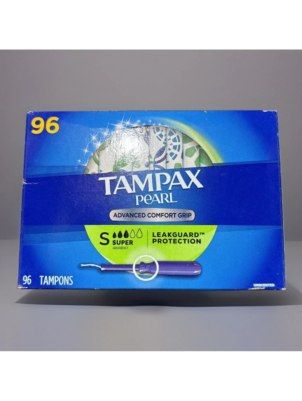 Tampax Pearl Advanced Grip Tampons Super, 96 Count